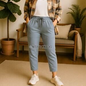 Nanette Lepore Super Soft 7/8 Fleece Jogger Lounge Pants in Skyfall Blue Size M